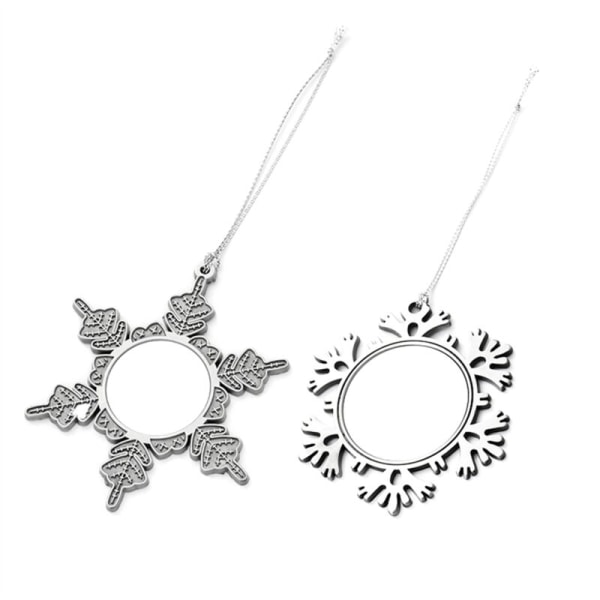12 stk. DIY-sublimering snefnug ornament blanke juledekorationer metalophæng til julefest