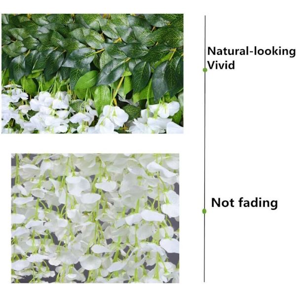 Konstgjorda blommor Konstgjorda blåregn Heminredning Varje sträng längd 110cm Siden (Vit) - RWPool Trädgårdsväxt och växtvård Konstgjord växt