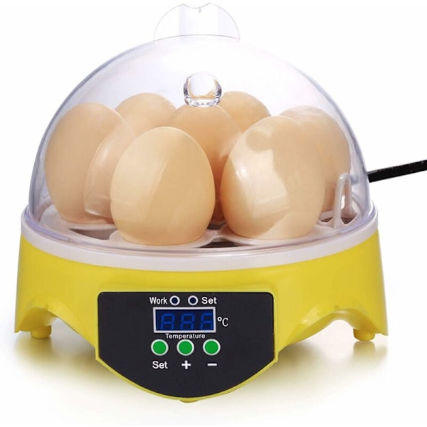 Ägginkubator, 7 Digitala Ägginkubatorer, Mini Ägginkubator för Kyckling, Anka, Gås - RWPoultry Hatcher och Inkubator