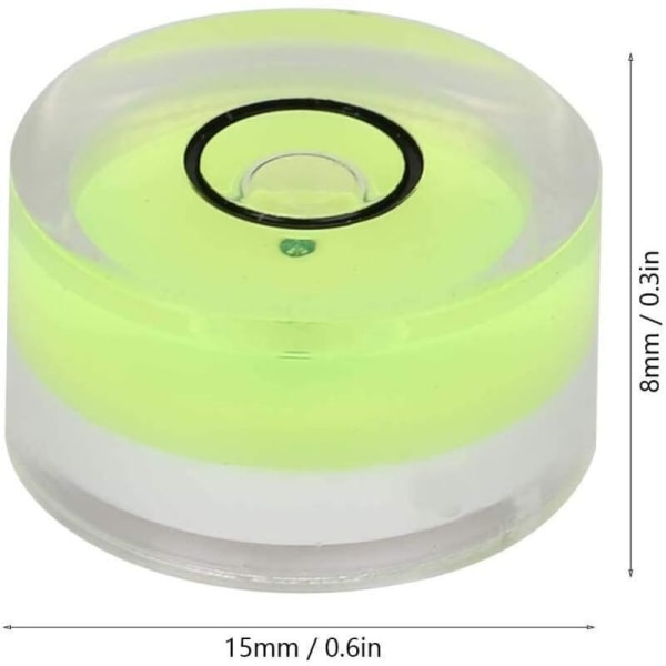 5 stk. 15 mm cirkulært niveau rundt boble niveau mini rundt boble niveau til balanceskala til horisontal balancekalibrering--
