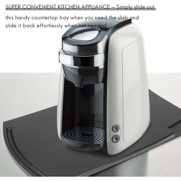 Skydende køkken Caddy kaffebakke måtte, 12 tommer, under skab apparat, kaffemaskine brødrister-mobil opbevaringsskyder, glatte rullende hjul (2 pakke)