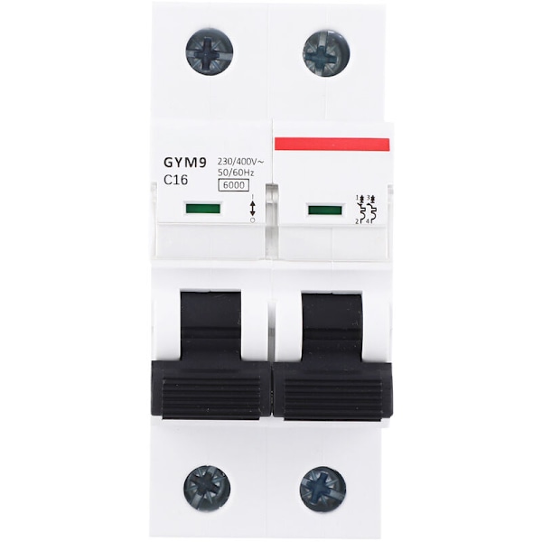 GYM9 2P Miniatyrbrytare Luftbrytare Kretskydd 400VAC (16A)