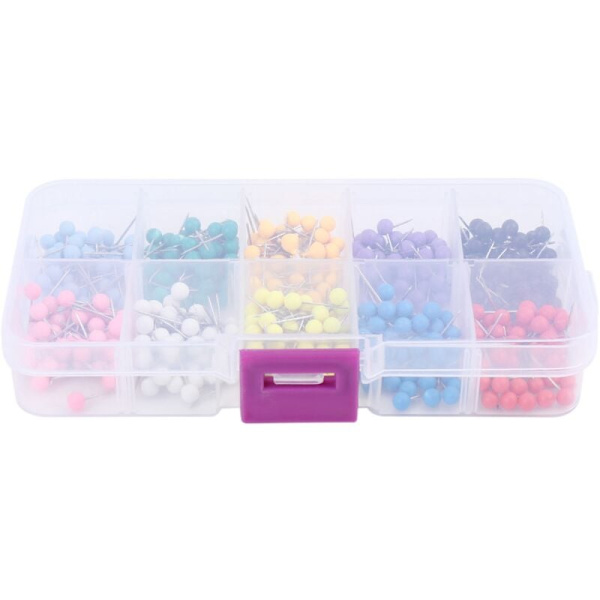 Kortnåle Plast trykknapper med stålspids, 4mm, 500 stk.