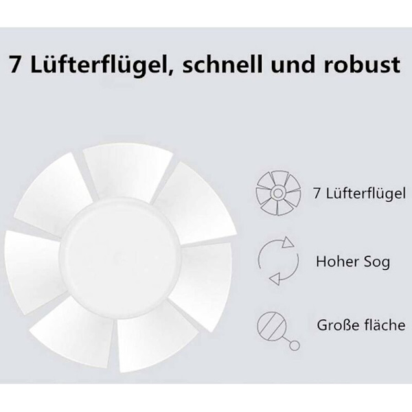 Ø 100Mm Utdragarefläkt 10Cm Vägg- eller Takutblåsningsfläkt för Sovrum Badrum Källare Kök