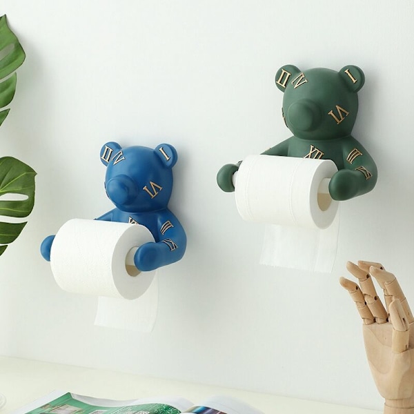 Bjørnevægophæng Rullehåndklædeholder Ingen Hul Badeværelse Opbevaringshylde Toilet Toiletpapirholder B