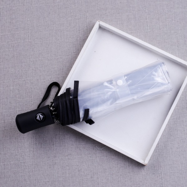 Kangaskassi läpinäkyvä katos automaattisesti avautuva taitettava sateenvarjo