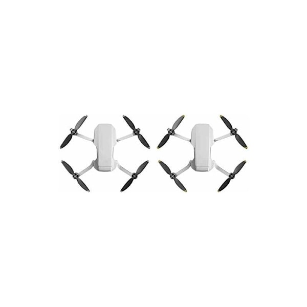 4 Par Foldbare Lav Støj Stille Flyvepropeller Udskiftning til Mavic Mini Drone, Dobbeltsidede Farverige Stribede Propellerblade Sort Sølv