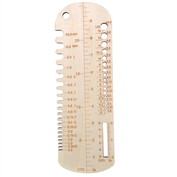 Stickad Strumpmätarlinjal, Tränåln Storleksmätare, Mätverktyg, Noggrann DIY Stickad Blocker