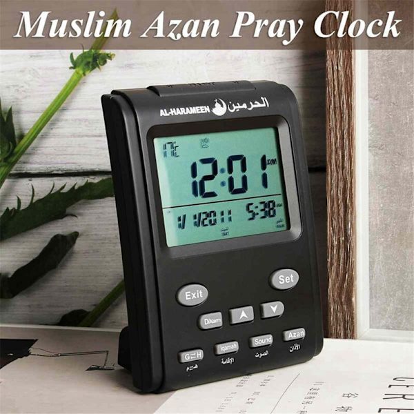 Digitaalinen herätyskello Islamilainen moskeija Muslimien rukousajat Azan pöytäkello kalenteri herätyskello LCD-näyttö koriste
