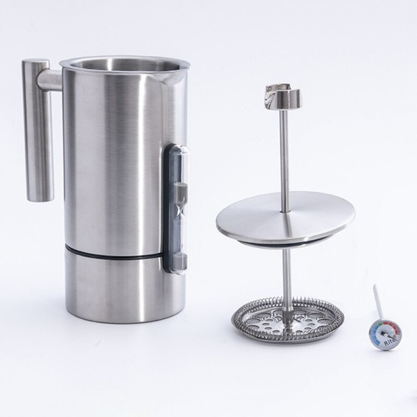 Kaffemakare 1200Ml 304 Rostfritt Stål Kaffemaskin Dubbelväggig Fransk Press Isolerad Kaffe- och Tekanna för