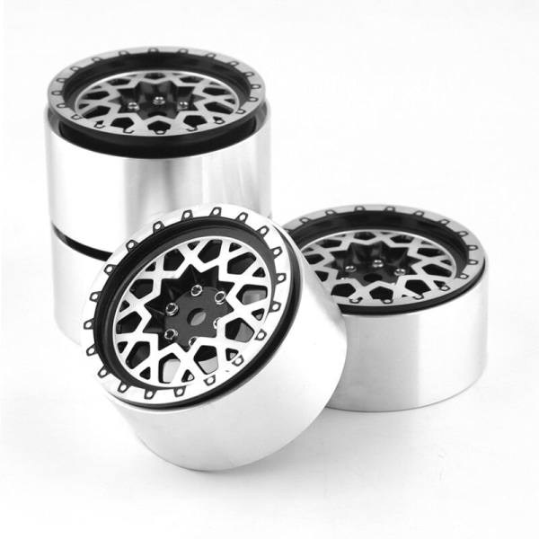 4 st metallfälgar med beadlock 2,2 för 1/10 RC Crawler Car Axial SCX10 Wraith Capra RR10 -4 D90