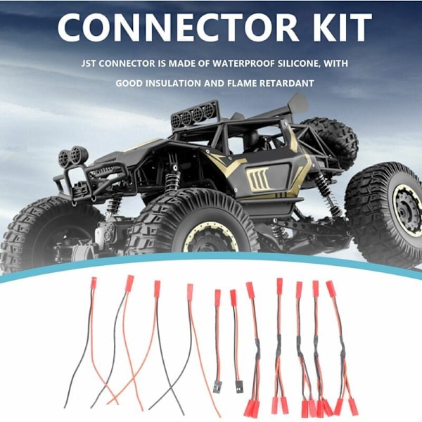 11 st JST-splitter JST-hane Y-kabel JST till JR-adapter för -4 batterimotor kylfläkt ESC fjärrkontrollbil
