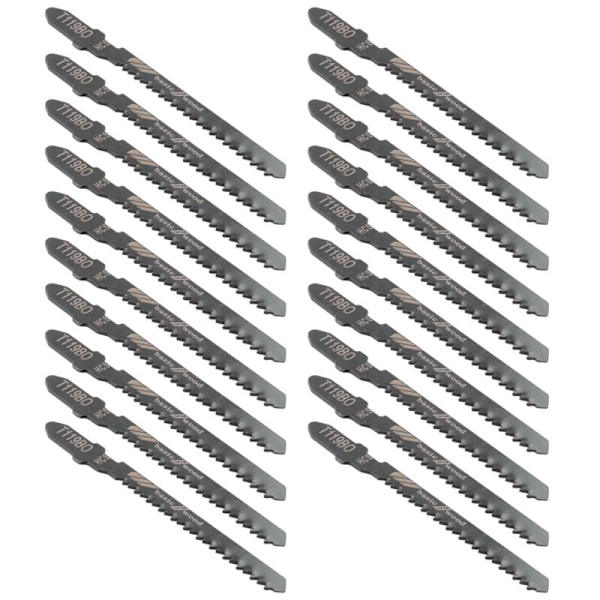 20 st T119BO Assorterade 12 tänder per tum T-skaft Scroll Jig Sågblad Set för Precisionssågning Trä