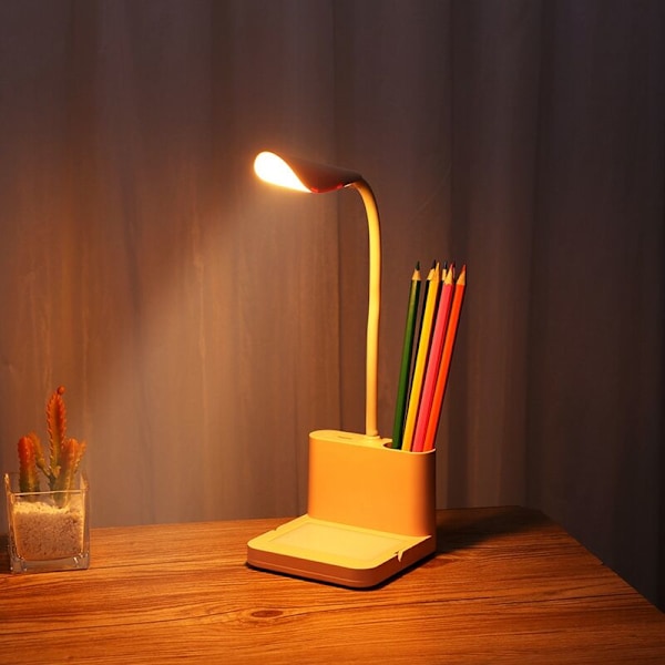 Usb Genopladelig Led Skrivebordslampe Tryk Bordlampe Til Læsning Læsning Studie Kontorarbejde Børns Nattelys