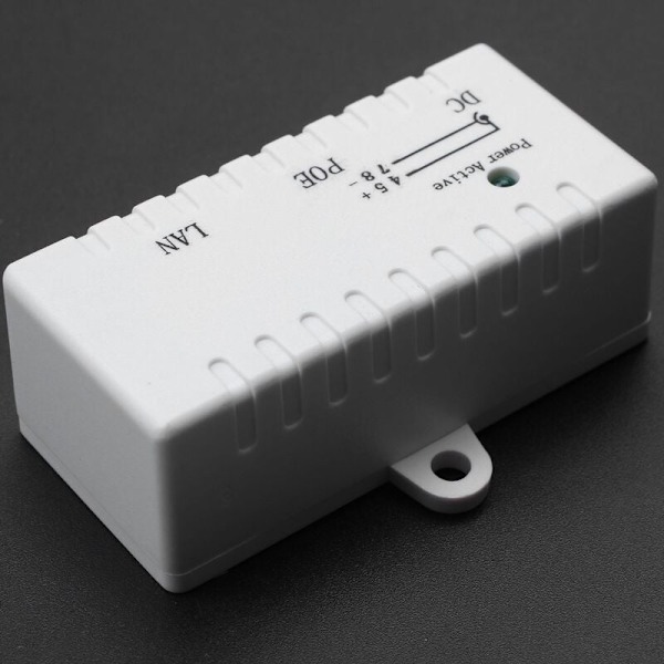 Poe Splitter Poe Injektor Rj45 DC 5.5mm X 2.1mm Inngang Passiv Poe Injektor Splitter Kontakt for IP Nettverkskamera (Hvit)
