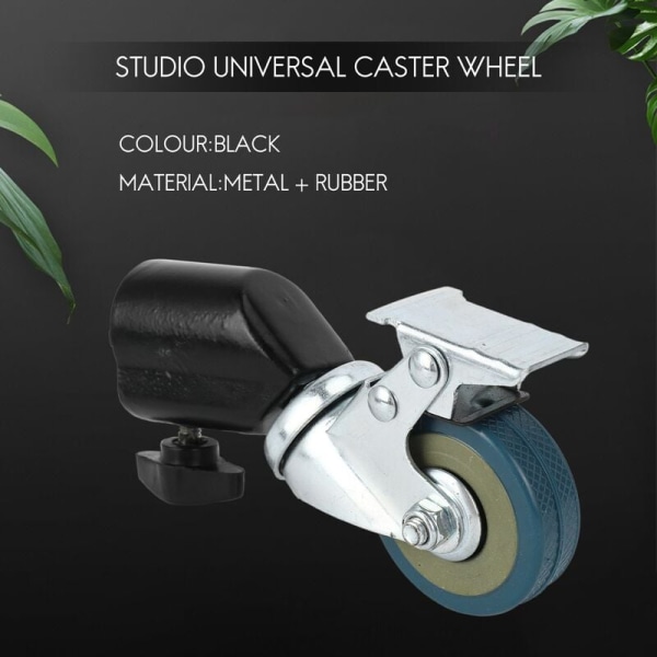 3PCS Serie 22Mm Fotostudio Universal Caster Wheel Tripod Trinse Hjul Tungt for Lysstativer / Studio Bom