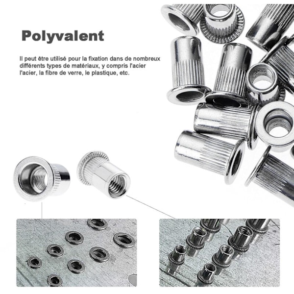 14127 Sortiment med aluminiumnippelmuttrar 150 stycken, tillbehör