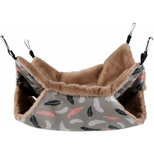 Liten djurhängmatta, sovande hängande säng, husdjurshängmatta, dubbla lager mjuk hängmatta för chinchilla, papegoja, socker, råtta, hamster, råtta, lek, sovande