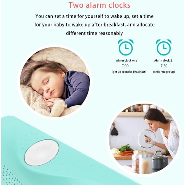Batteridriven digital väckarklocka för sovrum, LCD-sängbordsväckarklocka med snooze, blå digital väckarklocka