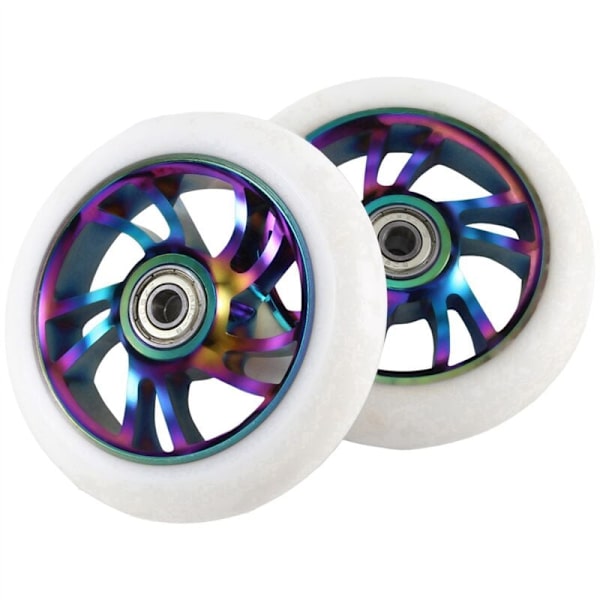 2 stk. 110mm Scooterhjul Udskiftning Aluminium Slidstærkt PU Stunt Scooter Dele Kick Scooter Tilbehør