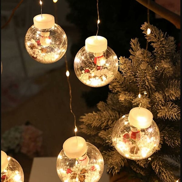 Joulukuula roikkuva valo, 10 LED-tähtivaloa LED-kuulat vedenpitävät joulukuusen tähtivalot ulko- ja sisätiloihin 3x3M naruvalo kuula Gar