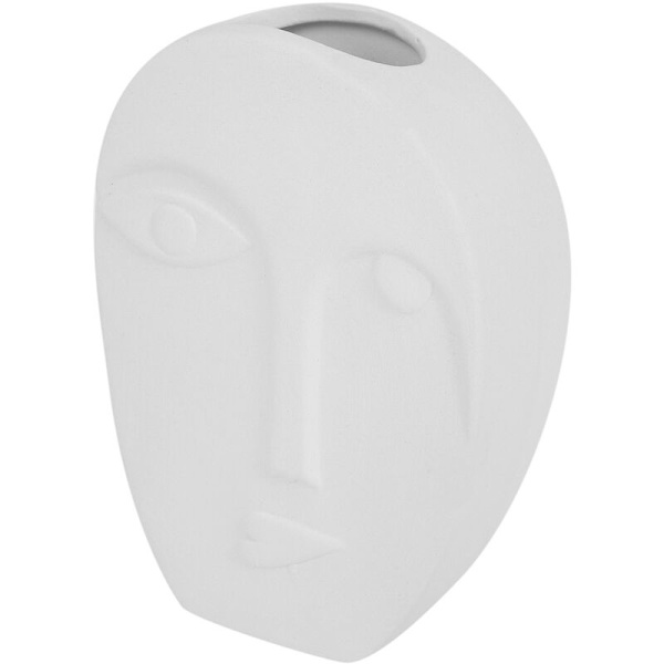 Enkel ansiktsvase i keramikk, pyntegjenstand, blomsterkurv, potte, dekor, soveromsblomster, vaser-A