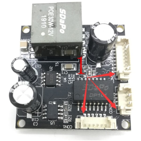 PM3812AT 2A lämpötilankestävä teollisuusluokan eristetty POE-moduuli 25,5 W