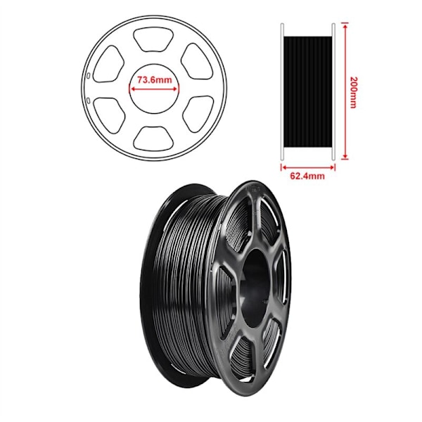 Printer Filament 3D, PETG, 1,75 mm til printer 1 kg PETG spole gul