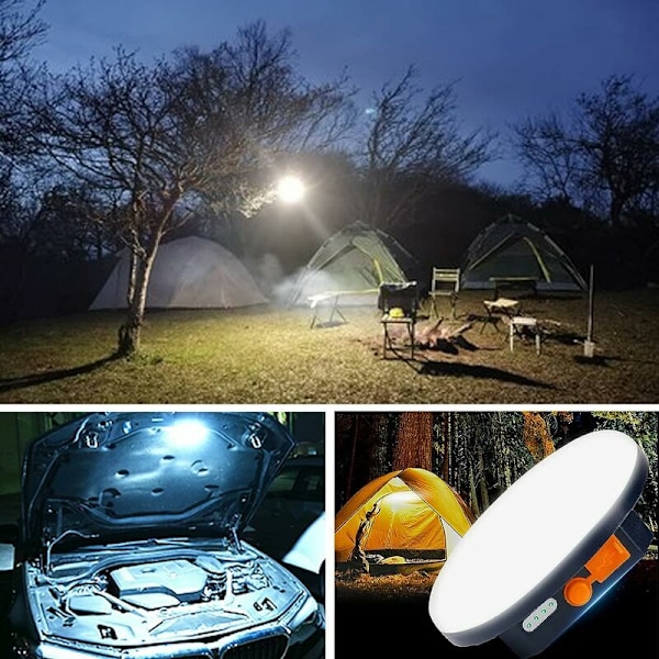 Portabel Campinglykta 9900mAh Powerbank, 2000LM Laddningsbar Tältlampa, IP65 Vattentät LED-lampa Camping, Arbete, Jakt, Fiske, Vandring, E
