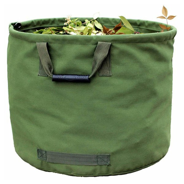 125L Ekstra Robust Havepose med Håndtag, Militær Canvas Bladeopsamlingspose (H45,7 cm, D55,8 cm).