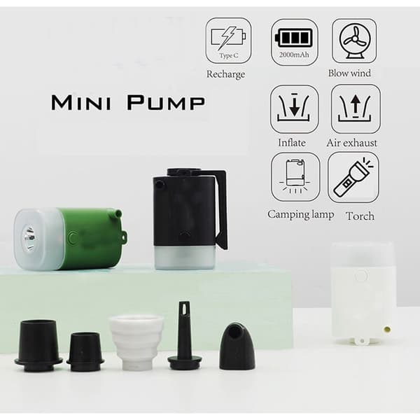 Mini bærbar genopladelig luftkompressor pumpe Usb luft pumpe med lys til luft seng svømmeringe luft kompressor
