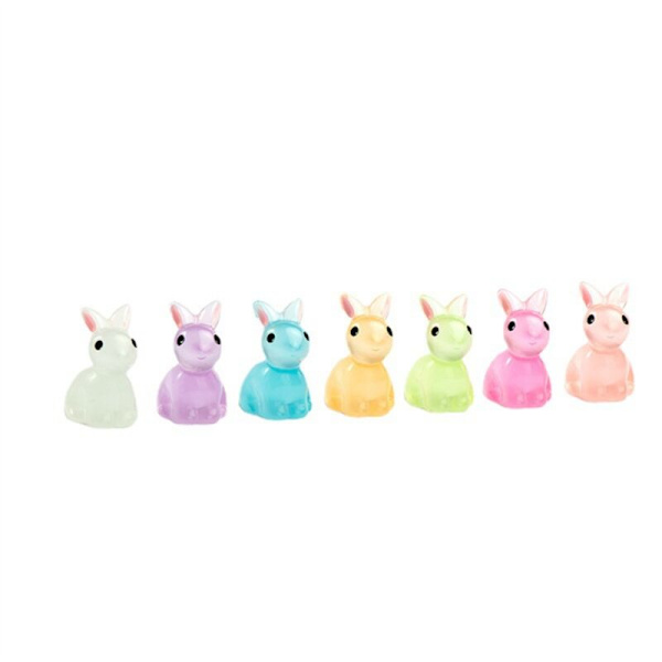 200 kpl Mini Resin Rabbit Miniatyyrit Pimeässä Hohtavat