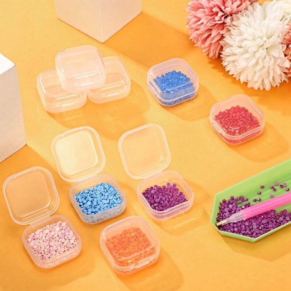 72 Stykker Rektangulære Klare Plastbeholdere Transparente Perler Oppbevaringsboks Oppbevaring