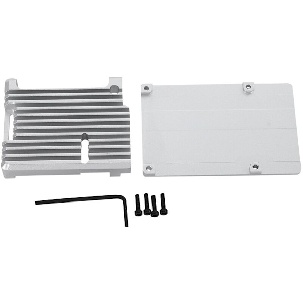 Aluminiumlegeringsskal för Raspberry Pi 4 Modell B, passiv kylning, metallhölje för värmeavledning, endast för Pi 4B (silver)