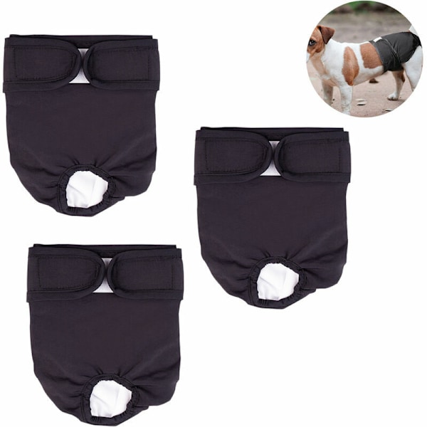 3-pack Tvättade Återanvändbara Hundblöjor - Högabsorberande Fysiologiska Byxor för Att Förhindra Ohygien - Lämpliga för Husdjur