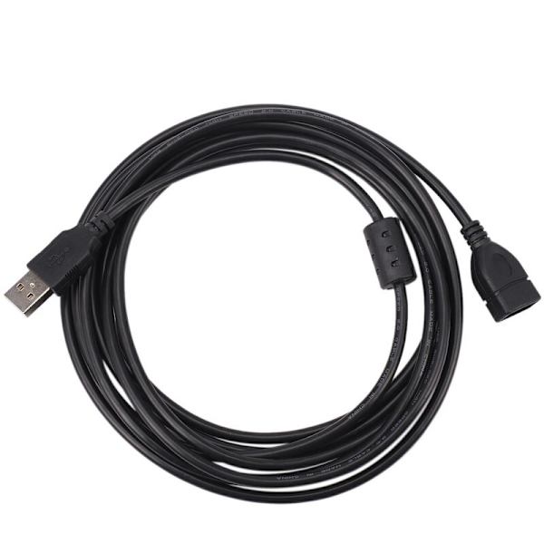 Lang USB-forlængerkabel 2.0 han til computer, 3 meter sort