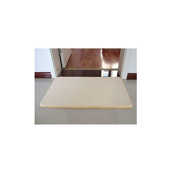 Skridsikker bademåtte i memory-skum til badeværelset, mikrofiber (beige, 40 x 60 cm) -