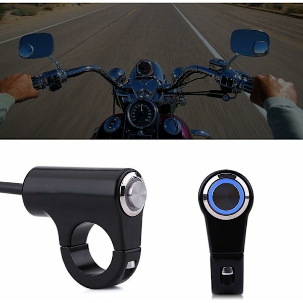Styrregreppsknapp, Motorcykel Styrregreppsknapp 7/8\" 22mm Aluminiumlegering Tryckknapp Universal Vippbrytare (B)-Fei Yu