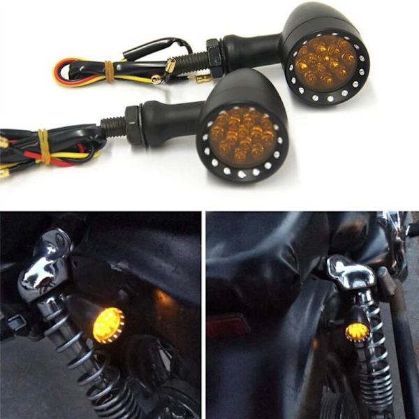 1 par retro LED-blinkers för motorcykel, svart