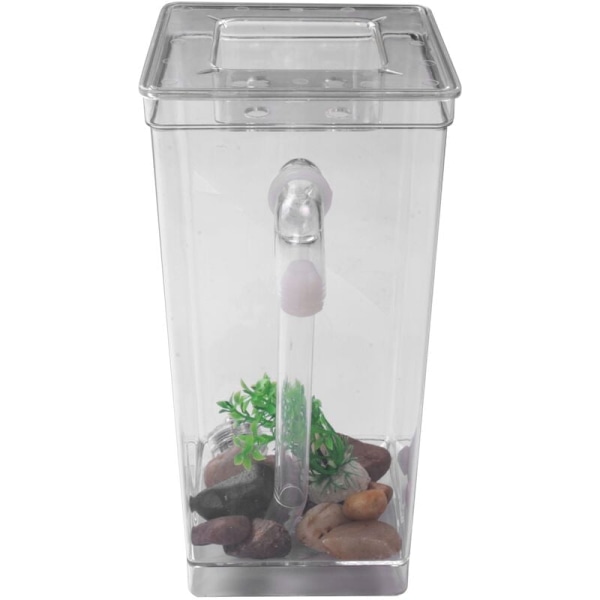 LED Mini Akvarium Självrenande Fisk Tank Skål Praktisk Skrivbordsakvarium för Kontorsdekoration Husdjurstillbehör