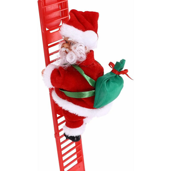 Julenissen Elektrisk Stige, Juleribbe Klatrestige Dekorasjon Elektrisk Juletre Henger Høytids Ornament for Stue