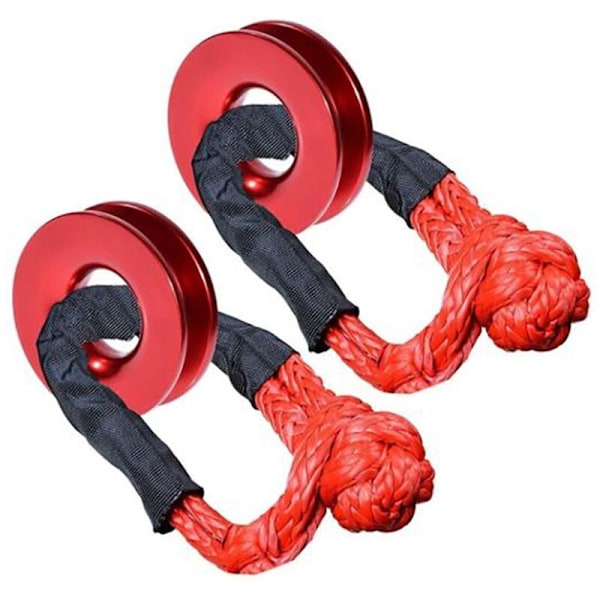 2X Synthetic Shackle Winch Rope 1/2 Inch + Catch Ring