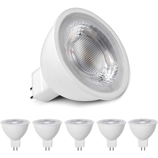 MR16 LED-lampor Varmvitt 3000K, MR16 GU5.3 LED 5W Ersättning för 50W 40W Halogenlampa, 500LM LED-ljuskälla, AC/DC 12V Reflektor LED-lampor, Ingen Flimmer