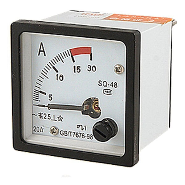 SQ48 Analog AC Panel Amperemeter 0-15A Vit + Svart