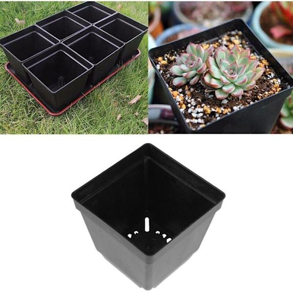 30 stk. serie firkantede blomsterpotter rodkontrol harpiks plast blomst kaktus sukkulente planter bonsai potter blomsterpotter
