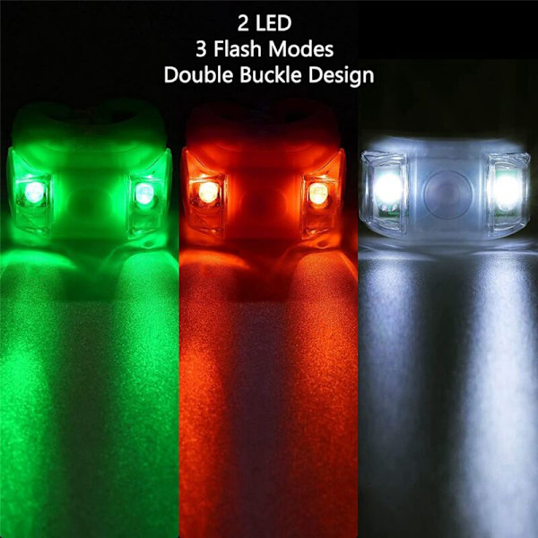 12 x LED-veneenavigointivalot jahdille, moottoripyörälle, yökalastukseen (punainen, vihreä, valkoinen)