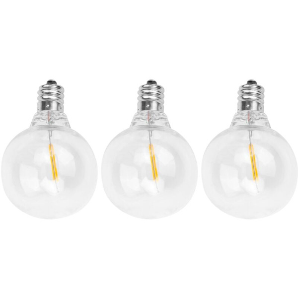 3 st G40 LED-ersättningslampor, E12 skruvbas, krossäkra LED-globlampor för solcellslampor, varmvit
