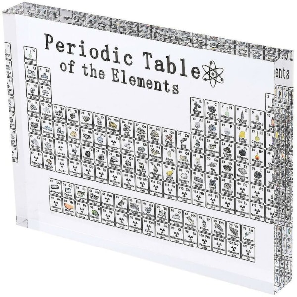 Periodisk system med elementer, akryl bordplate display ornament