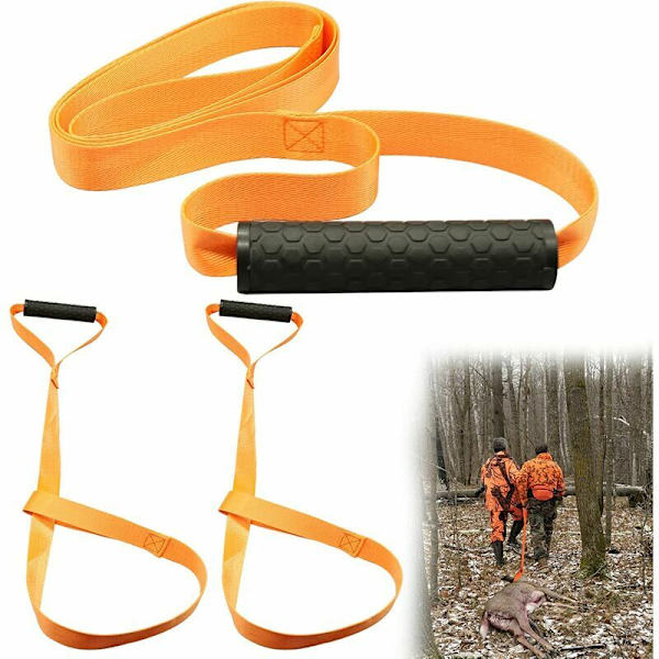 3 stk. Hjorte-Slidsreb med Anti-Slip Håndtag, Robust Hjorte-Slidsrem Jagt-Slidsreb, Stærk Bæreevne
