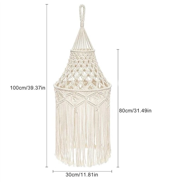 Macrame-lampeskærm hængende pendel lysdækning kontor soveværelse stue børneværelse sovesal boheme-indretning